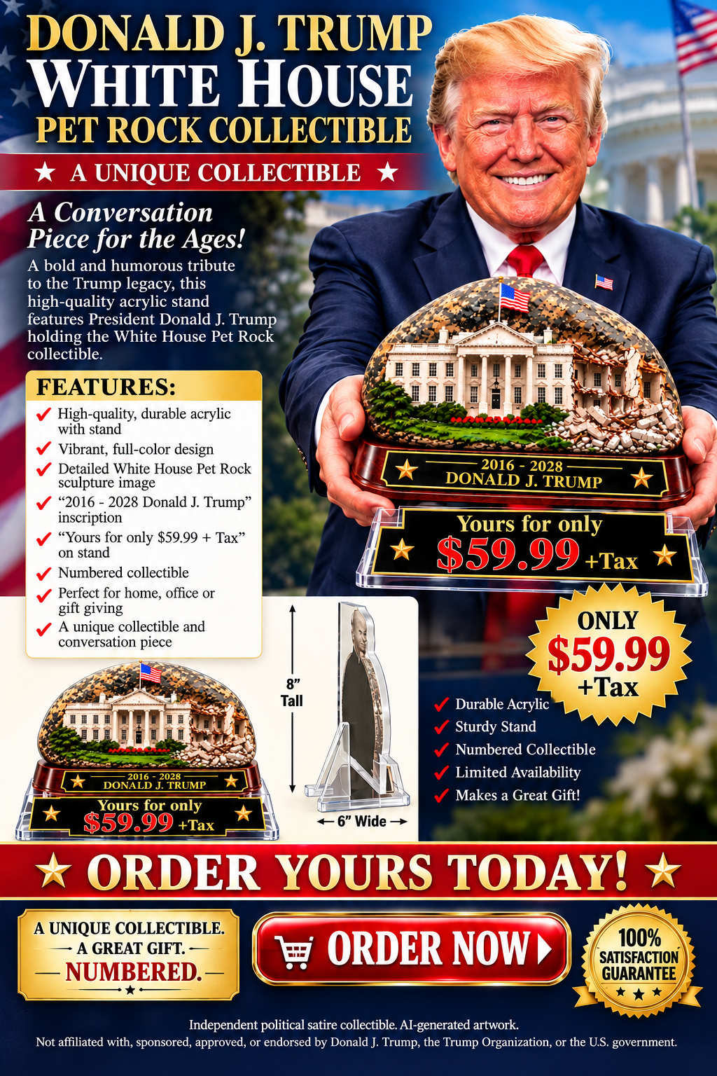 Donald J. Trump White House Pet Rock Collectible